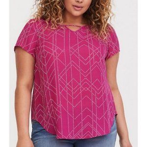 Torrid Georgette Keyhole Print Top 3X